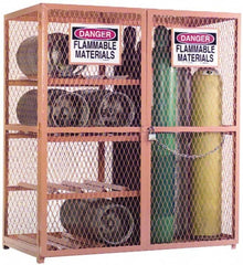 Durham - Gas Cylinder Storage Cabinet - Steel, 60" Wide x 30" Deep x 71-3/4" High - Exact Tooling