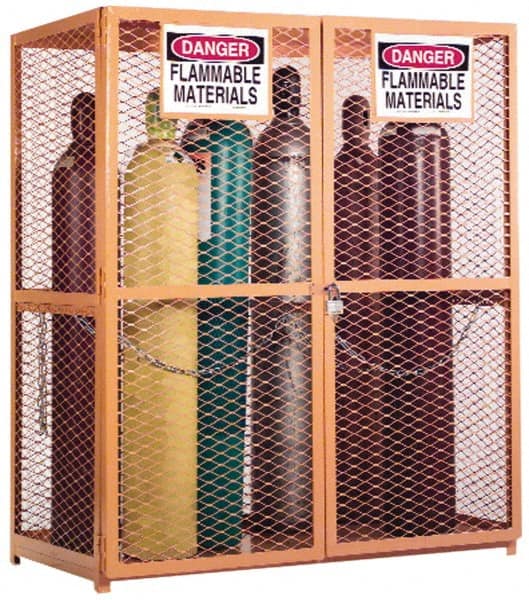 Durham - Gas Cylinder Storage Cabinet - Steel, 60" Wide x 30" Deep x 71-3/4" High - Exact Tooling