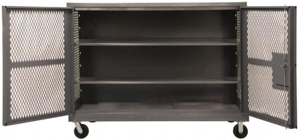 Durham - 2,000 Lb Capacity, 1 Shelf, Mesh Security Truck - 60" Long x 60-1/2" Wide x 56-7/16" High - Exact Tooling