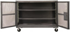Durham - 2,000 Lb Capacity, 1 Shelf, Mesh Security Truck - 48" Long x 48-1/2" Wide x 56-7/16" High - Exact Tooling