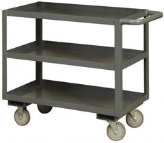 Durham - 1,200 Lb Capacity, 30" Wide x 60" Long x 37-5/8" High Heavy Duty Service Cart - 3 Shelf, Steel - Exact Tooling