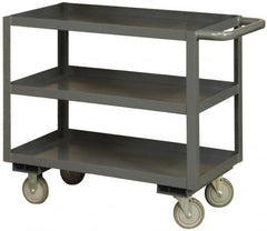 Durham - 3,000 Lb Capacity, 24" Wide x 36" Long x 48" High Heavy Duty Service Cart - 3 Shelf, Steel - Exact Tooling