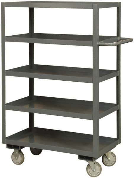 Durham - 3,000 Lb Capacity, 24" Wide x 36" Long x 60" High Heavy Duty Service Cart - 5 Shelf, Steel - Exact Tooling