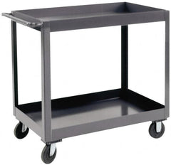 Durham - 1,200 Lb Capacity, 18" Wide x 30" Long x 37-5/8" High Heavy Duty Service Cart - 2 Shelf, Steel - Exact Tooling