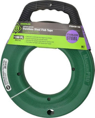 Greenlee - 100 Ft. Long x 1/8 Inch Wide, 0.045 Inch Thick, Stainless Steel Fish Tape - 400 Lb. Pulling Strength, Includes Case - Exact Tooling