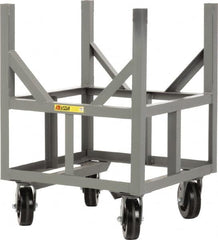 Little Giant - 3,000 Lb Capacity Steel Ergonomic Bar Cradle Truck - Steel Deck, 24" OAW, 24" Platform Length, Phenolic Casters - Exact Tooling