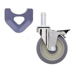 Metro - Cart Accessories; Media Type: Caster ; For Use With: MetroMax Industrial Plastic Racks ; Color: Silver/Gray ; Width: 2.5000 ; Length (Decimal Inch): 5.6250 ; Height (Decimal Inch): 8.250000 - Exact Tooling
