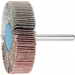 PFERD - 2-1/2" Diam x 1/2" Face Width, Aluminum Oxide Coated Mounted Flap Wheel - 1/4" Shank Mount, 80 Grit, 23,000 Max RPM - Exact Tooling
