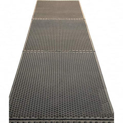 Barefoot - 3' Long x 4' Wide, Dry/Wet Environment, Anti-Fatigue Matting - Black, EPDM Rubber with EPDM Rubber Base - Exact Tooling
