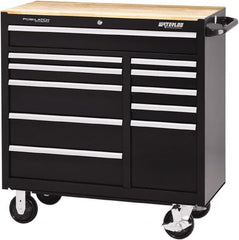 Waterloo - 11 Drawer 3,500 Lb Capacity Steel Tool Roller Cabinet - 41-1/4" Wide x 42-1/4" High x 18" Deep, Ball Bearing Drawer Slides, Black - Exact Tooling