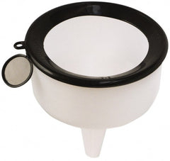 Funnel King - 144 oz Capacity Polyethylene Funnel - 9" Mouth OD, 1-1/8" Tip OD, 3-1/2" Straight Spout, Natural - Exact Tooling