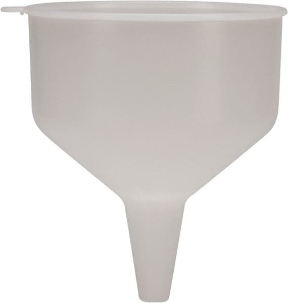 Funnel King - 144 oz Capacity Polyethylene Funnel - 9" Mouth OD, 1-1/8" Tip OD, 3-1/2" Straight Spout, Natural - Exact Tooling