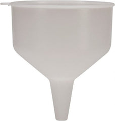 Funnel King - 144 oz Capacity Polyethylene Funnel - 9" Mouth OD, 1-1/8" Tip OD, 3-1/2" Straight Spout, Natural - Exact Tooling