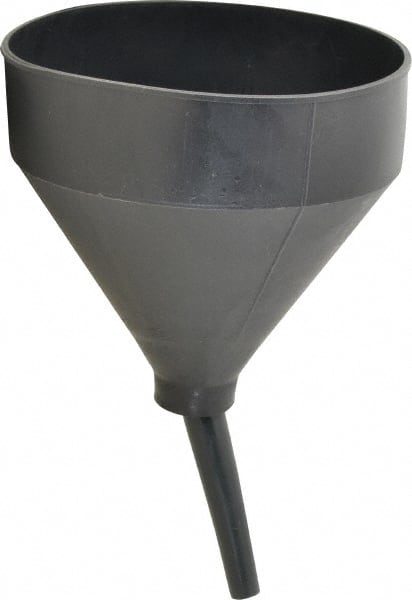 Funnel King - 3 Qt Capacity Polyethylene Funnel - 7-1/2" Mouth OD, 5/8" Tip OD, 4-7/16" Swivel Spout, Gray - Exact Tooling