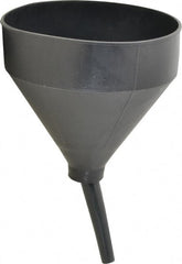 Funnel King - 3 Qt Capacity Polyethylene Funnel - 7-1/2" Mouth OD, 5/8" Tip OD, 4-7/16" Swivel Spout, Gray - Exact Tooling