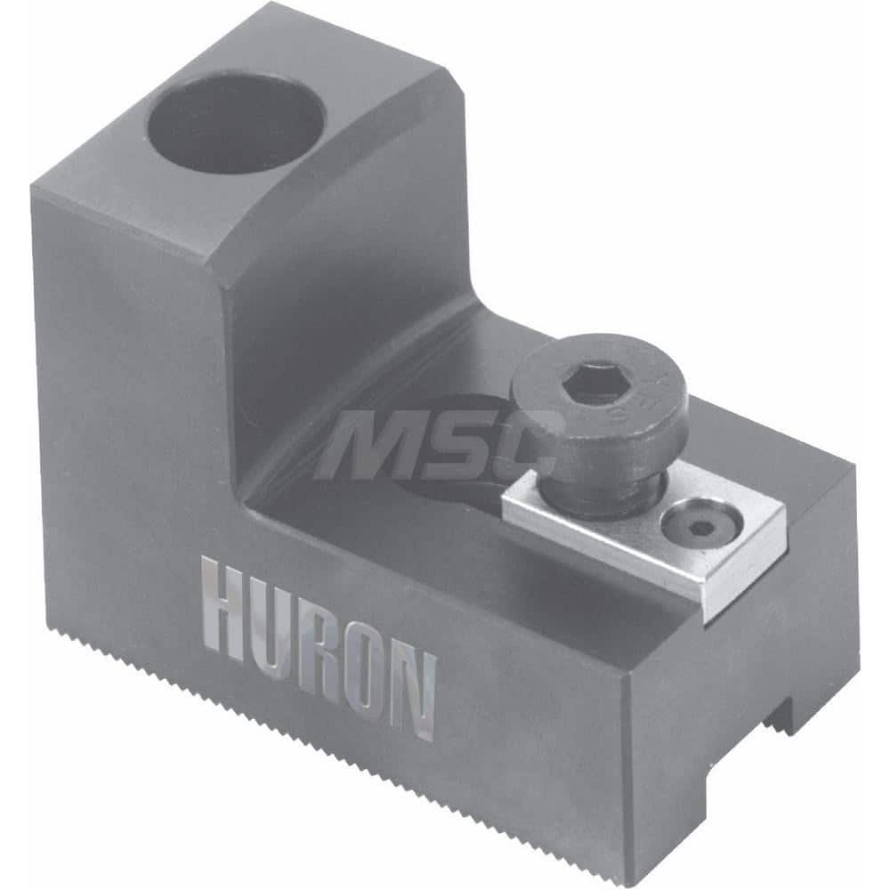 Huron Machine Products - Hard Lathe Chuck Jaws; Jaw Type: Quick-Jaw Change ; Jaw Interface Type: 1.5mm x 60 Serrated ; Maximum Compatible Chuck Diameter (Inch): 10 ; Material: Case Hardened 1018 ; Overall Width/Diameter (Decimal Inch): 2.1450 ; Overall L - Exact Tooling