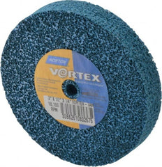 Norton - 3" Diam, 1/2" Face Width, 1/4" Center Hole, Medium Grade, Aluminum Oxide Deburring Wheel - Unitized, Medium Density 7 Grade - Exact Tooling