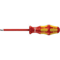 Wera - #1 Point, 3-1/8" Blade Length Insulated Screwdriver - 248mm OAL - Exact Tooling