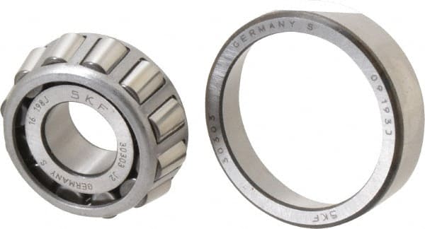 SKF - 17mm Bore Diam, 47mm OD, 15.25mm Wide, Tapered Roller Bearing - 28,100 N Dynamic Load Capacity, 25,000 N Static Load Capacity - Exact Tooling