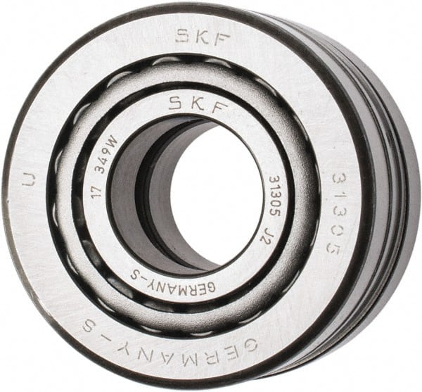 SKF - 25mm Bore Diam, 62mm OD, 36.5mm Wide, Tapered Roller Bearing - 64,400 N Dynamic Load Capacity, 80,000 N Static Load Capacity - Exact Tooling