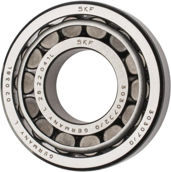 SKF - 35mm Bore Diam, 80mm OD, 22.75mm Wide, Tapered Roller Bearing - 72,100 N Dynamic Load Capacity, 73,500 N Static Load Capacity - Exact Tooling