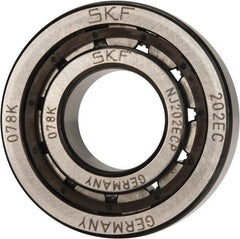 SKF - 15mm Bore Diam, 35mm Outside Diam, 11mm Wide Cylindrical Roller Bearing - 12,500 N Dynamic Capacity, 10,200 Lbs. Static Capacity - Exact Tooling