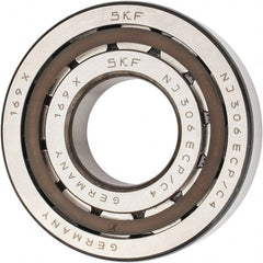SKF - 30mm Bore Diam, 72mm Outside Diam, 19mm Wide Cylindrical Roller Bearing - 51,200 N Dynamic Capacity, 48,000 Lbs. Static Capacity - Exact Tooling