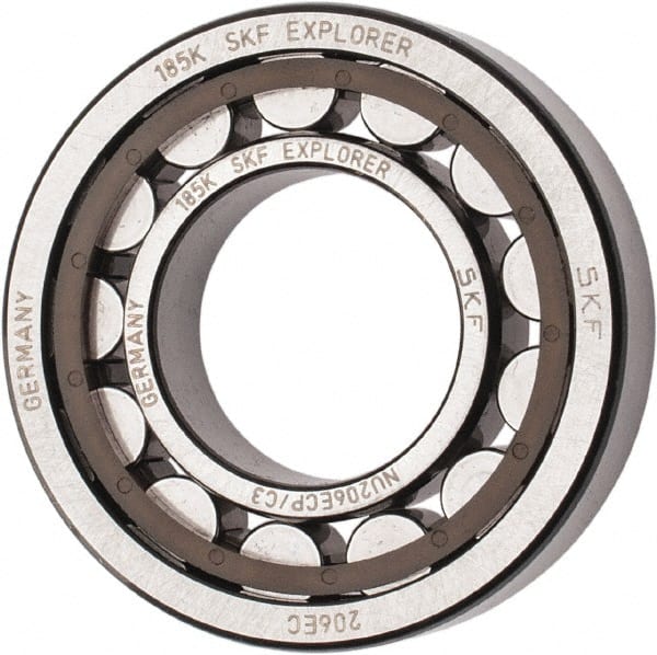 SKF - 30mm Bore Diam, 62mm Outside Diam, 16mm Wide Cylindrical Roller Bearing - 38,000 N Dynamic Capacity, 36,500 Lbs. Static Capacity - Exact Tooling