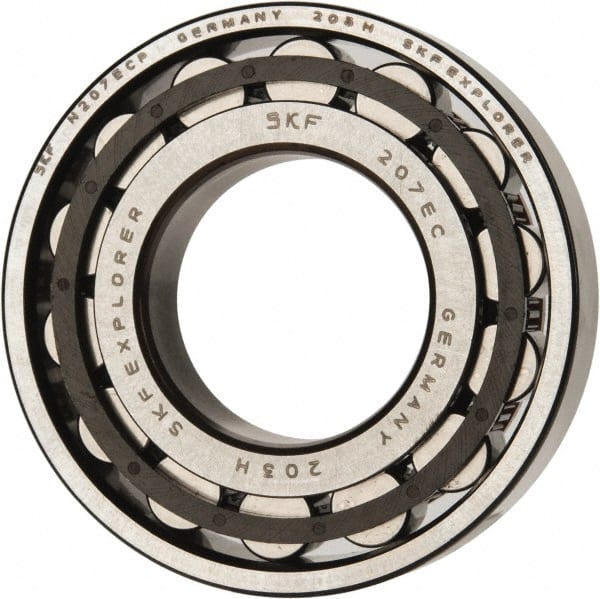 SKF - 35mm Bore Diam, 72mm Outside Diam, 17mm Wide Cylindrical Roller Bearing - 48,400 N Dynamic Capacity, 48,000 Lbs. Static Capacity - Exact Tooling