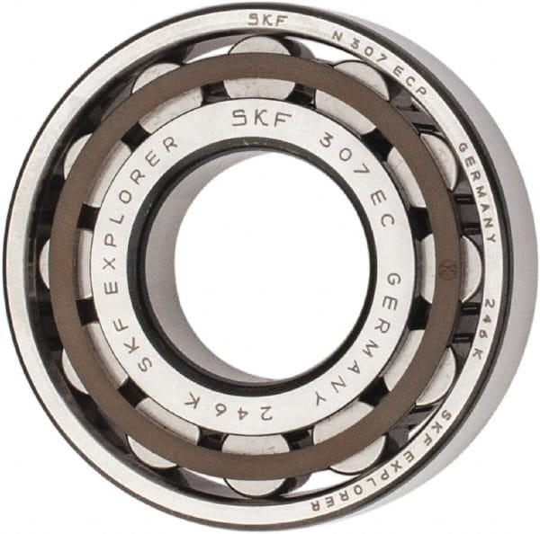 SKF - 35mm Bore Diam, 80mm Outside Diam, 21mm Wide Cylindrical Roller Bearing - 64,400 N Dynamic Capacity, 63,000 Lbs. Static Capacity - Exact Tooling