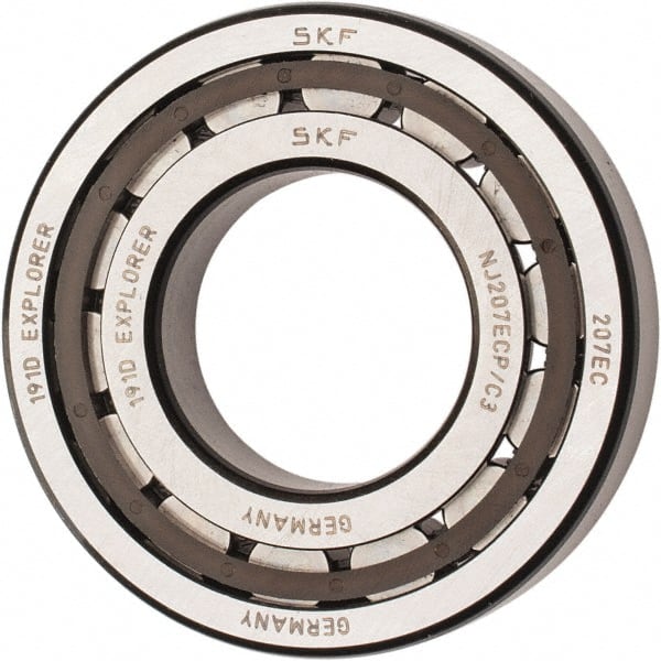 SKF - 35mm Bore Diam, 72mm Outside Diam, 17mm Wide Cylindrical Roller Bearing - 48,400 N Dynamic Capacity, 48,000 Lbs. Static Capacity - Exact Tooling