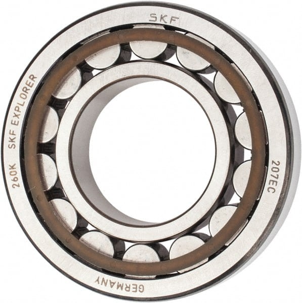 SKF - 35mm Bore Diam, 72mm Outside Diam, 17mm Wide Cylindrical Roller Bearing - 48,400 N Dynamic Capacity, 48,000 Lbs. Static Capacity - Exact Tooling