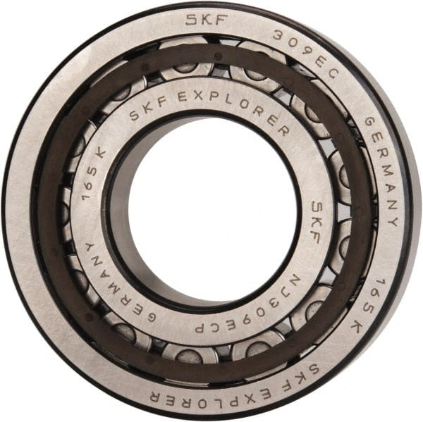 SKF - 45mm Bore Diam, 100mm Outside Diam, 25mm Wide Cylindrical Roller Bearing - 99,000 N Dynamic Capacity, 100,000 Lbs. Static Capacity - Exact Tooling