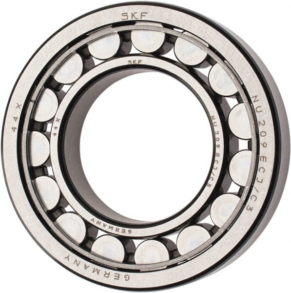 SKF - 45mm Bore Diam, 85mm Outside Diam, 19mm Wide Cylindrical Roller Bearing - 60,500 N Dynamic Capacity, 64,000 Lbs. Static Capacity - Exact Tooling