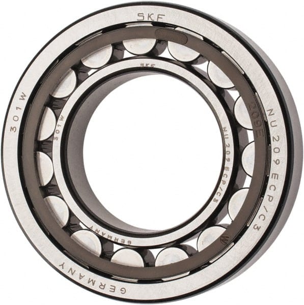 SKF - 45mm Bore Diam, 85mm Outside Diam, 19mm Wide Cylindrical Roller Bearing - 60,500 N Dynamic Capacity, 64,000 Lbs. Static Capacity - Exact Tooling