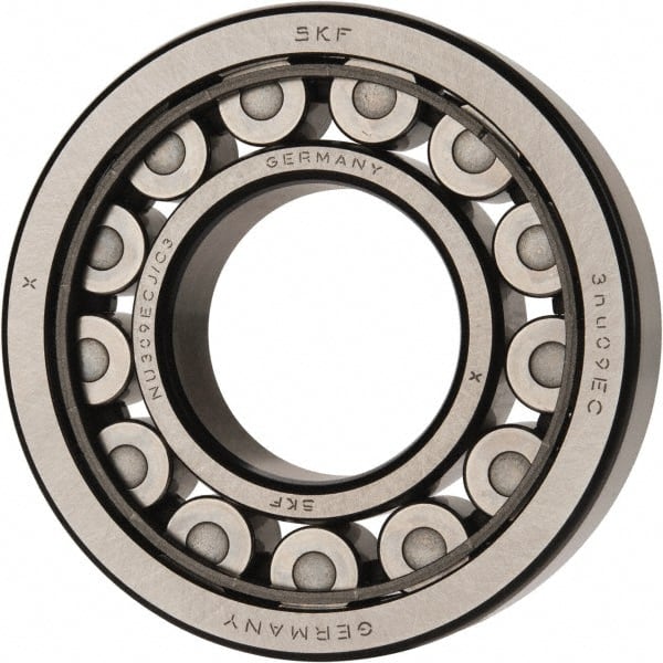 SKF - 45mm Bore Diam, 100mm Outside Diam, 25mm Wide Cylindrical Roller Bearing - 99,000 N Dynamic Capacity, 100,000 Lbs. Static Capacity - Exact Tooling