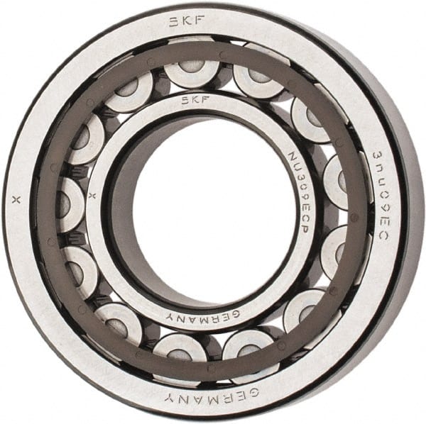 SKF - 45mm Bore Diam, 100mm Outside Diam, 25mm Wide Cylindrical Roller Bearing - 99,000 N Dynamic Capacity, 100,000 Lbs. Static Capacity - Exact Tooling