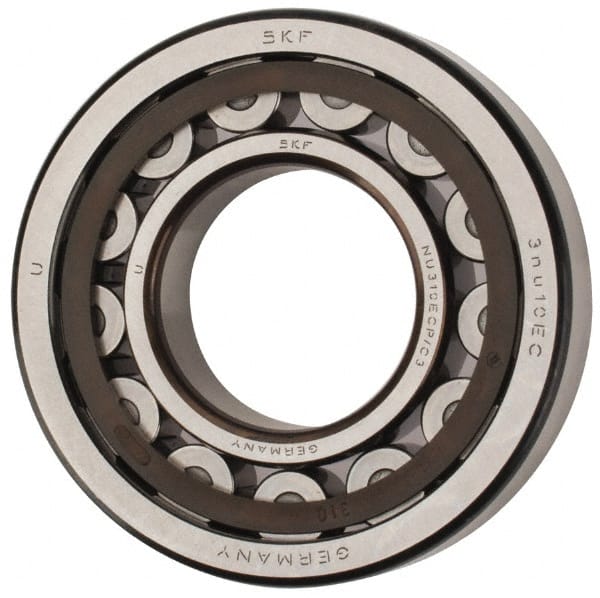SKF - 50mm Bore Diam, 110mm Outside Diam, 27mm Wide Cylindrical Roller Bearing - 110,000 N Dynamic Capacity, 112,000 Lbs. Static Capacity - Exact Tooling