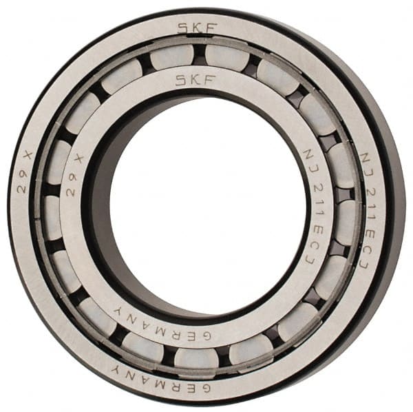 SKF - 55mm Bore Diam, 100mm Outside Diam, 21mm Wide Cylindrical Roller Bearing - 84,200 N Dynamic Capacity, 95,000 Lbs. Static Capacity - Exact Tooling
