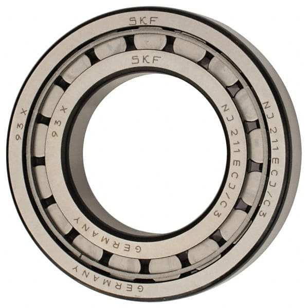 SKF - 55mm Bore Diam, 100mm Outside Diam, 21mm Wide Cylindrical Roller Bearing - 84,200 N Dynamic Capacity, 95,000 Lbs. Static Capacity - Exact Tooling