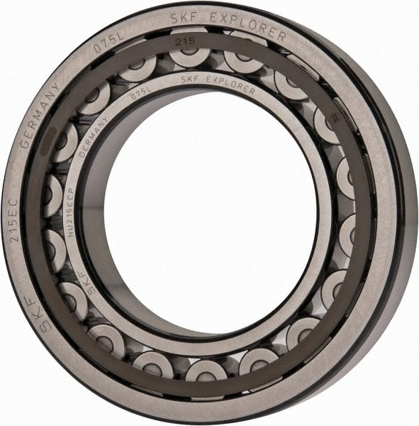 SKF - 75mm Bore Diam, 130mm Outside Diam, 25mm Wide Cylindrical Roller Bearing - 130,000 N Dynamic Capacity, 156,000 Lbs. Static Capacity - Exact Tooling