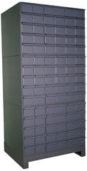 Durham - 90 Bin Drawer Cabinet System - 17-1/4 Inch Overall Depth x 69-1/8 Inch Overall Height, Gray Steel Bins - Exact Tooling
