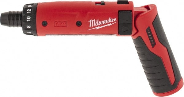 Milwaukee Tool - 4 Volts, Lithium-Ion Battery, Swivel Handle Cordless Screwdriver - 200, 600 RPM, 44 Inch/Lbs. Torque, 2 Speed - Exact Tooling