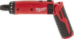 Milwaukee Tool - 4 Volts, Lithium-Ion Battery, Swivel Handle Cordless Screwdriver - 200, 600 RPM, 44 Inch/Lbs. Torque, 2 Speed - Exact Tooling