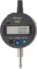 Mitutoyo - 0 to 12.7mm Range, 0.0005" Graduation, Electronic Drop Indicator - Flat Back, Accurate to 0.001", English & Metric System, LCD Display - Exact Tooling