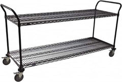 Value Collection - 600 Lb Capacity, 18" Wide x 60" Long x 39" High Wire Cart - 2 Shelf, Steel, Swivel Casters - Exact Tooling