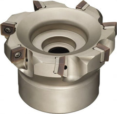 Sumitomo - 6 Inserts, 125mm Cut Diam, 38.1mm Arbor Diam, Indexable Square-Shoulder Face Mill - 63mm High, SOMT 1204.. Insert Compatibility, Through Coolant, Series WaveMill - Exact Tooling