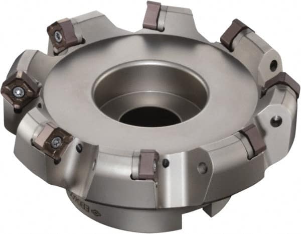 Sumitomo - 3" Cut Diam, 1" Arbor Hole, 6mm Max Depth of Cut, 45° Indexable Chamfer & Angle Face Mill - 6 Inserts, ONMT 05T6\xB6SNMT 13T6\xB6XNET 13T6 Insert, Right Hand Cut, Through Coolant, Series DualMill - Exact Tooling