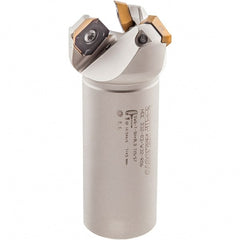 Iscar - 42° Lead Angle, 2.37" Max Cut Diam, 2" Min Cut Diam, 0.1" Max Depth of Cut, Indexable Chamfer and Angle End Mill - 4 Inserts, OECR, OEMT, OEMW-AETN, REMT, SEMT Insert Style, 4-1/2" Overall Length, Through Coolant, Weldon Flat - Exact Tooling