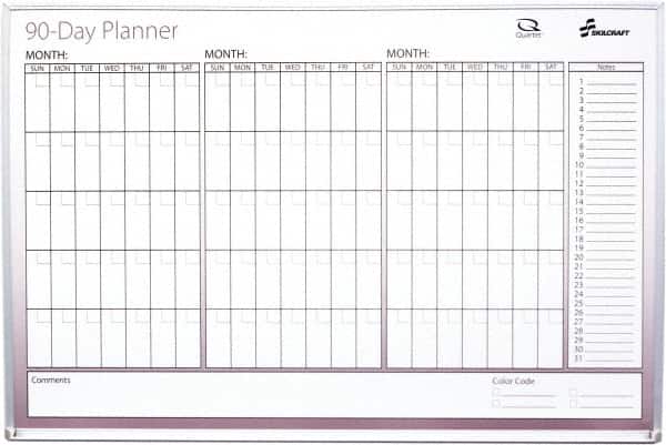 Ability One - 2" High x 27" Wide Dry Erase - Mylar Laminated, 39" Deep, Includes Accessory Tray, Mounting Kit, Instructions & Four Dry Erase Markers (Black, Blue, Green, Red) - Exact Tooling